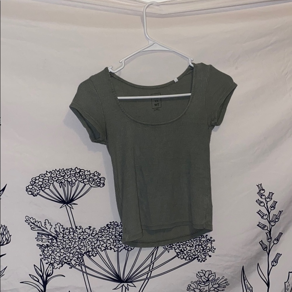 Green crop top from pacsun
